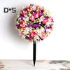 Artificial Flower Ball with Spike Realistic Faux Roses Weatherproof Artificial Rose Blooms Ball Garden Decor for Indoor Outdoor Use