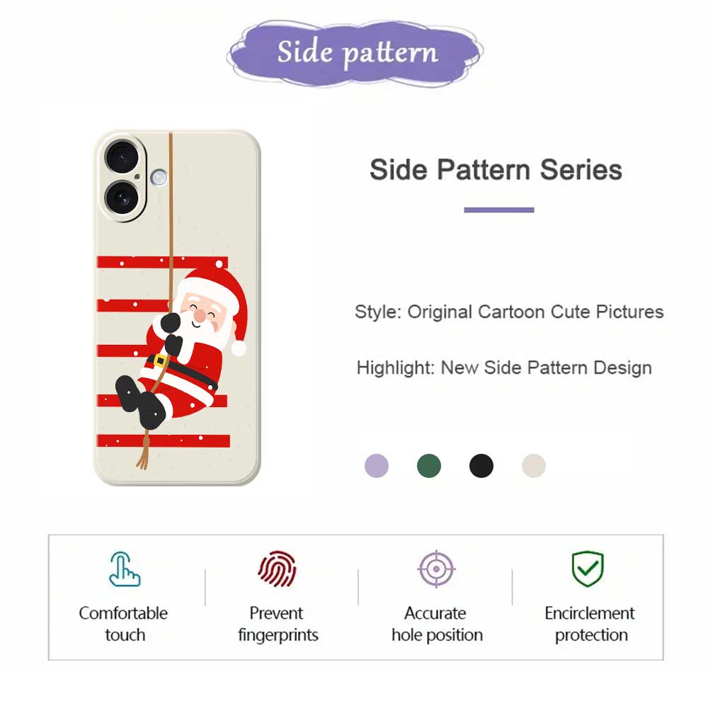 Für iPhone 17 Hülle Weihnachtsmann Musterdruck Gerade Kante TPU Handy Rückseite