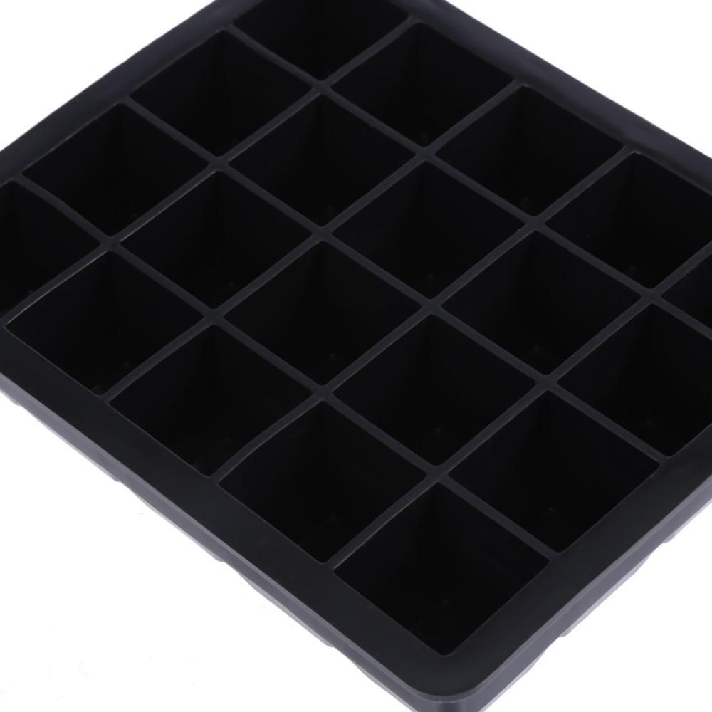 20 Grids Silicone Ice Cube Tray Easy Release Ice Cube Container Durable Ice Cube Mold  For Freezing чёрный