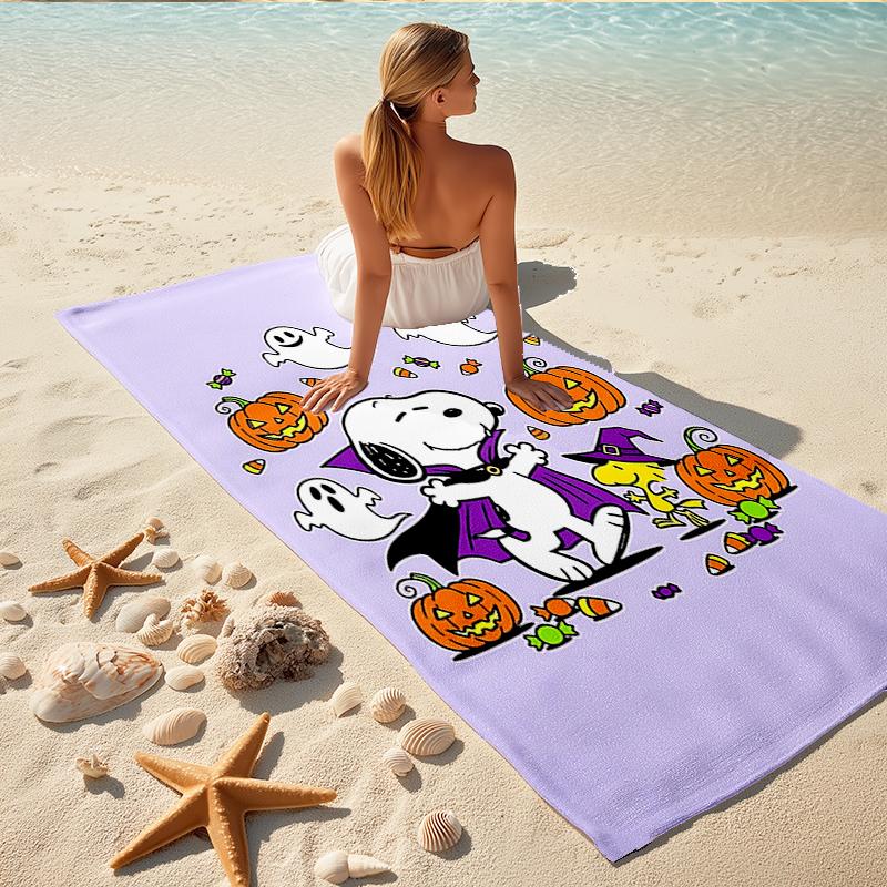 1Pc Snoopy'S Halloween Adventure Beach Towel Quick Dry Multiuse For Beach Pool Gym Yoga Home Travel Christmas Halloween Xmas Gift S1487