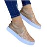 Fashion Casual Sneakers Women Shoes  Women Flats Rhinestone Bling Chic Shining Star Sewing Thick Sole Slip On Platform