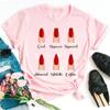 Women T Shirts Fashion Womens Cartoon Graphic Finger Nail Cute Printed Top Tshirt Female Tee Shirt Ladies Clothes T-shirts