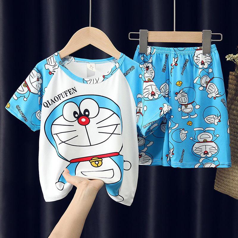 Summer Cartoon Pajama Set: Short Sleeve & Shorts for Kids