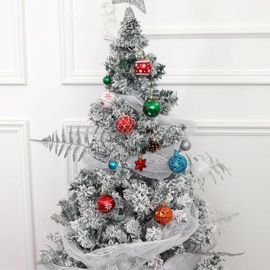 42 Buc. Ornamente Pictate pentru Globuri de Crăciun Set Decor Agățat din Plastic pentru Brad și Petrecere Incasabile Ușoare Festive Decor de Casă