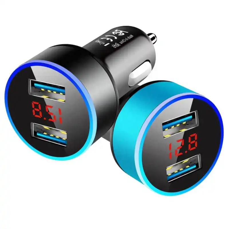 3.1A Dual USB Fast Car Charger Cigarette Lighter 2-Port USB Car Socket Power Adapter With LCD Display For iPhone Samsung