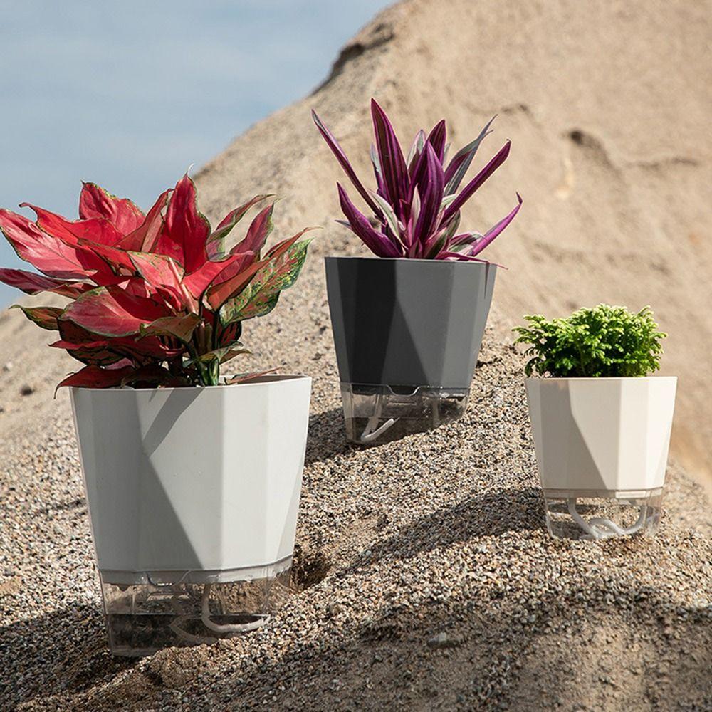 Self Watering Hydroponic Planter with Handle Potted Flower Pot Durable Soil Flower Pot