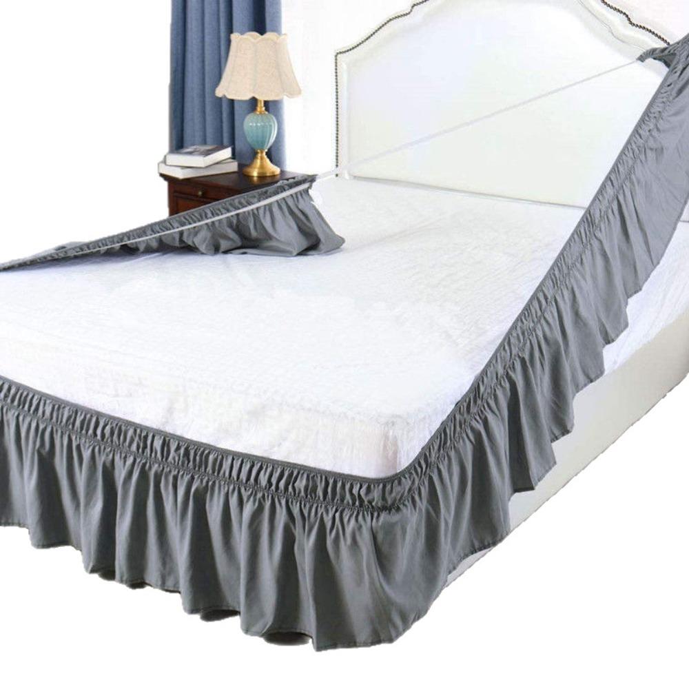 Fade Resistant Bed Dust Cover Ruffles Bed Protector Bed Decoration Bed Skirt  Hotel