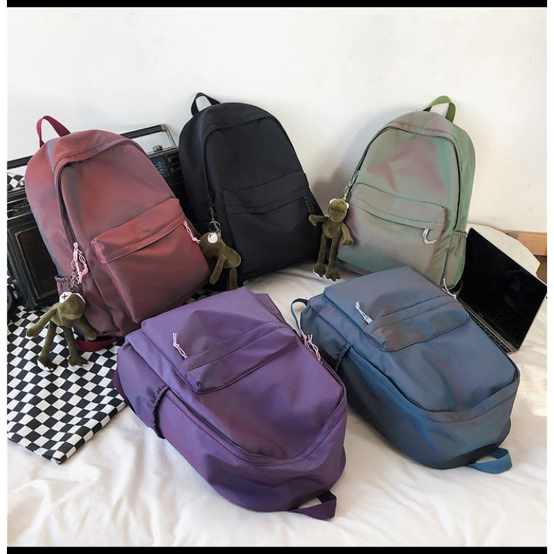 Farbverlauf College-Rucksack: Hongkong-Stil, Großes Fassungsvermögen, Nylon, Spritzwassergeschützt, Schultertasche für Herren.