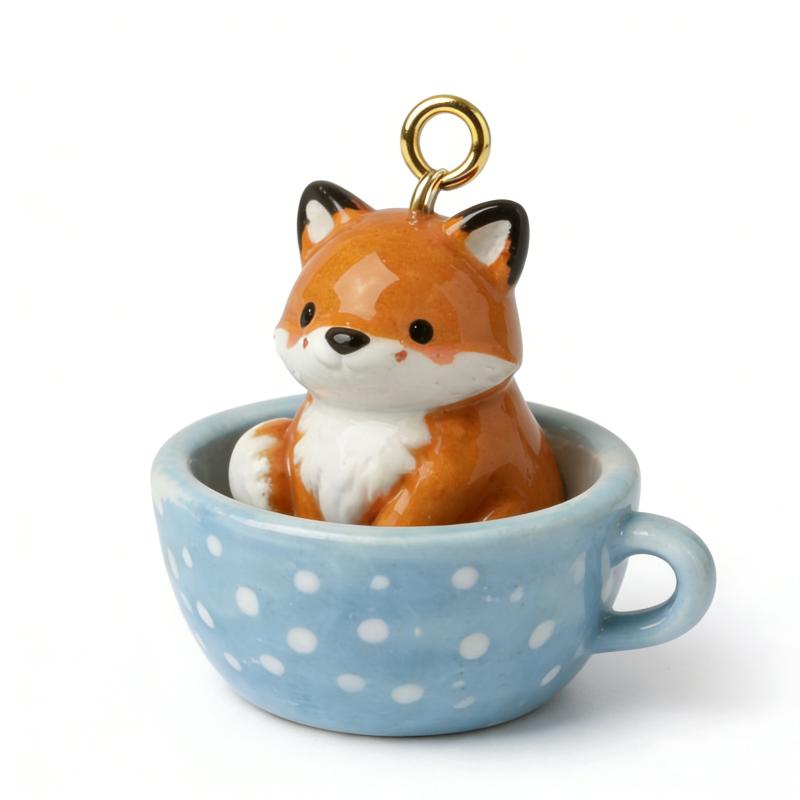 

Fun CartoonTea Cup Animal Pendant Necklace DIY Three-dimensional 3D Necklace Set Fashion Rabbit Cat Pendants Jewelry Accessories