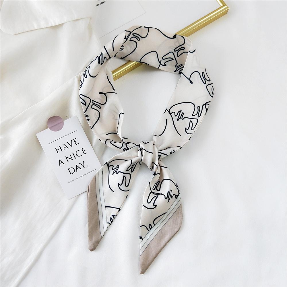 Decorative Simple Texture Silk Scarf Women'S New Style Spring And Autumn Summer Fashion Versatile Headscarf Work Scarf