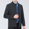 Casual Jacket for Middle-aged Men with Lapels, Spring and Autumn Mulberry Silk Thin Section, Middle-aged and Elderly Dad Wear Leadership Jackets