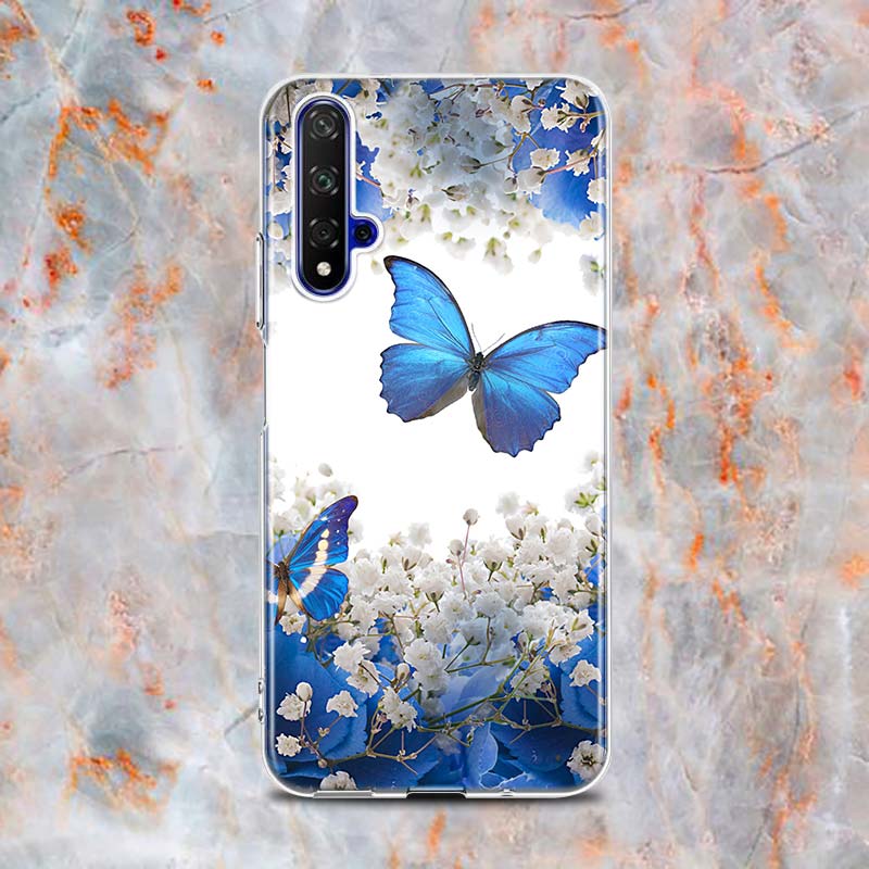 Cute Butterfly Fashion Silicone Cover For Honor 20 20S 20E 8 8A Prime 8X MAX 8C 8S 7A 7C 7S Pro Phone Case
