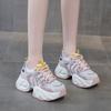 Hollow Daddy shoes summer new leather mesh breathable thick sole small casual shoes
