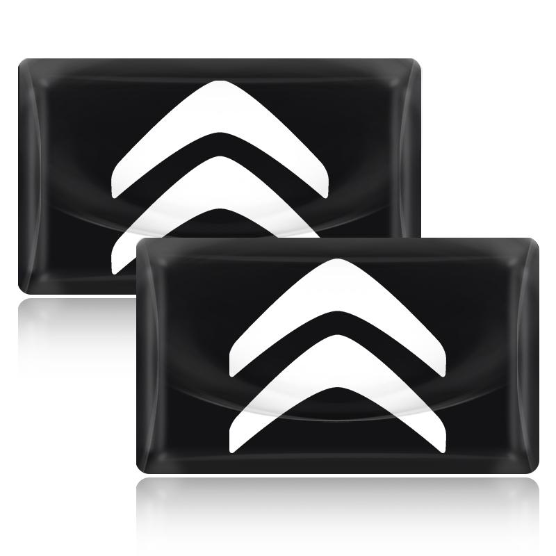 DBGO4 2/5/10 Stück Carbonfaser Lenkrad Auto Logo Emblem 3D Aufkleber für Citroen C1 C2 C3 C4 C5 C6 C8 C4L DS3 DS4 DS5LS DS6