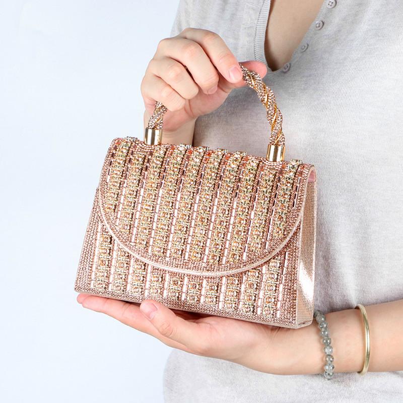 

2025 Luxury Women High-end Party Colored Rhinestone Evening Bag Fashion Designer Glitter Diamond Handbag Shiny Crossbody Bags