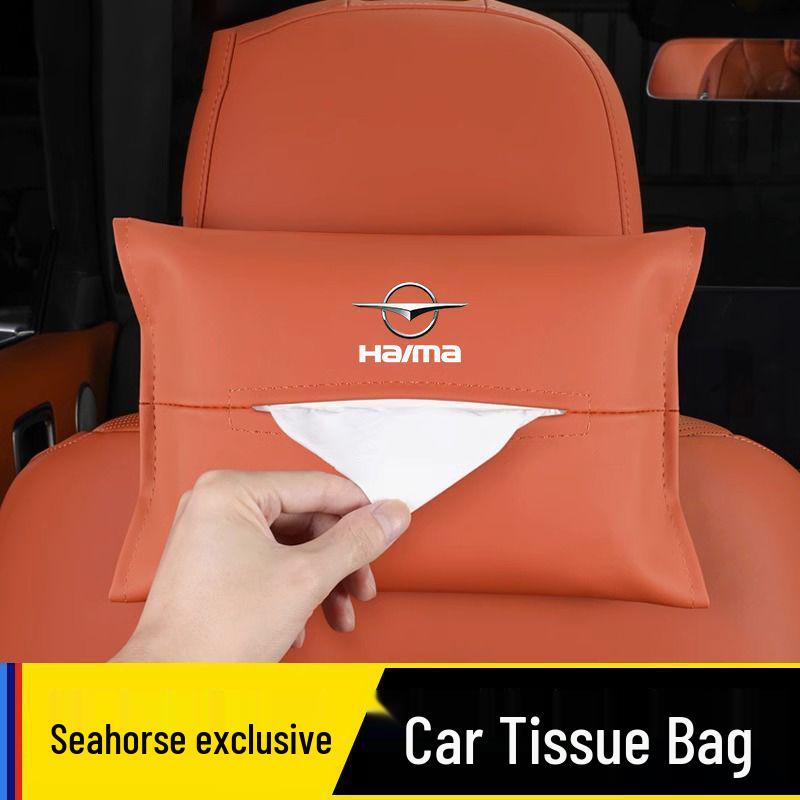 Haima Car Tissue Box Bag - Leather Headrest Pull-Out for 7X, 8SM, 3S, 5 Familia, Xing Models