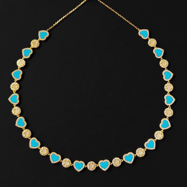 Stříbro S925 Nový duhový sedmikráskový perlový přívěsek pro štěstí Modrý náhrdelník Láska Letní nezbytnost Luxusní značka Monako Šperky