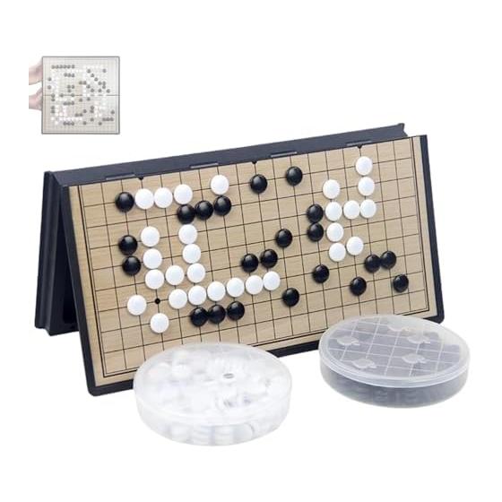RAYTRUTH Go Set Magnetic Go Folding 19 Road Board Gomoku Portable Go Board Compact