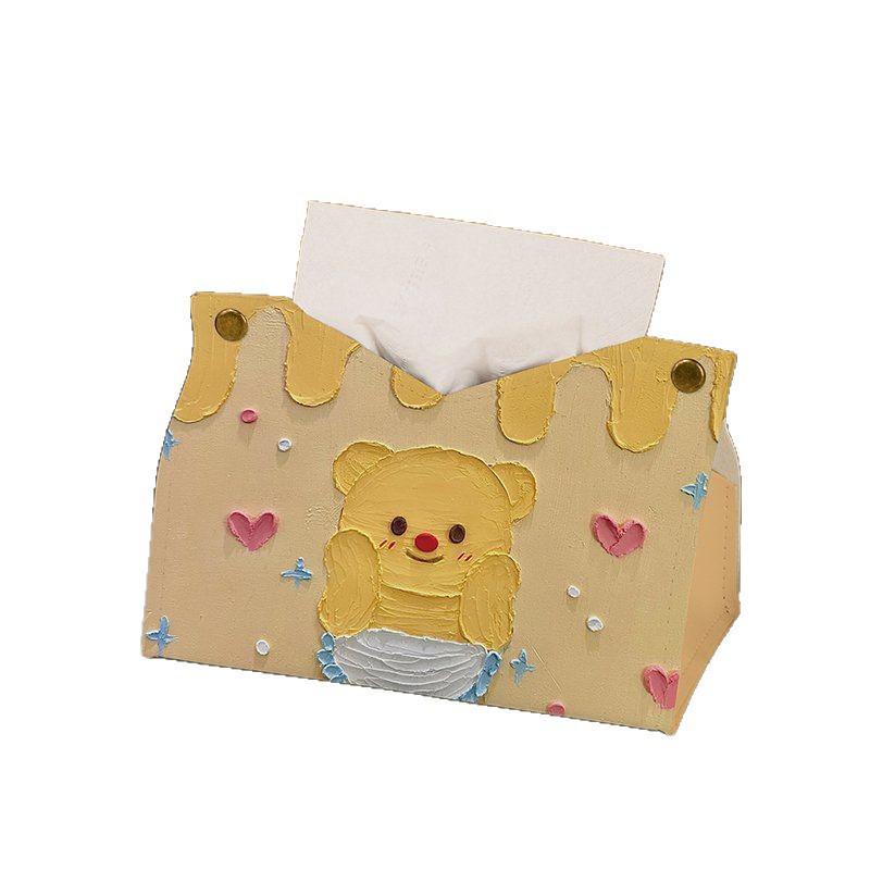 Cartoon Bear Tissue Box - Cute Bedroom & Home Décor with Roll Paper Storage