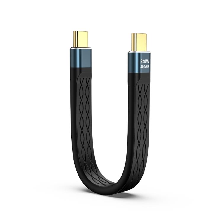 5inch Short USB4 Cable Flat USB Type C Supports Thunderbolt4/3 40Gbps Data Transfer 240W Power Delivery 8K Video