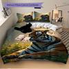 3Pcs Hogwarts Castle Printed Bedding Set, Breathable And Soft, Machine Washable, Christmas Gift, Suitable for Bedroom Decoration, 15188