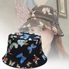 Butterfly Print Fisherman Hat Summer Cotton Double-sided Outdoor Bucket Sun Cap