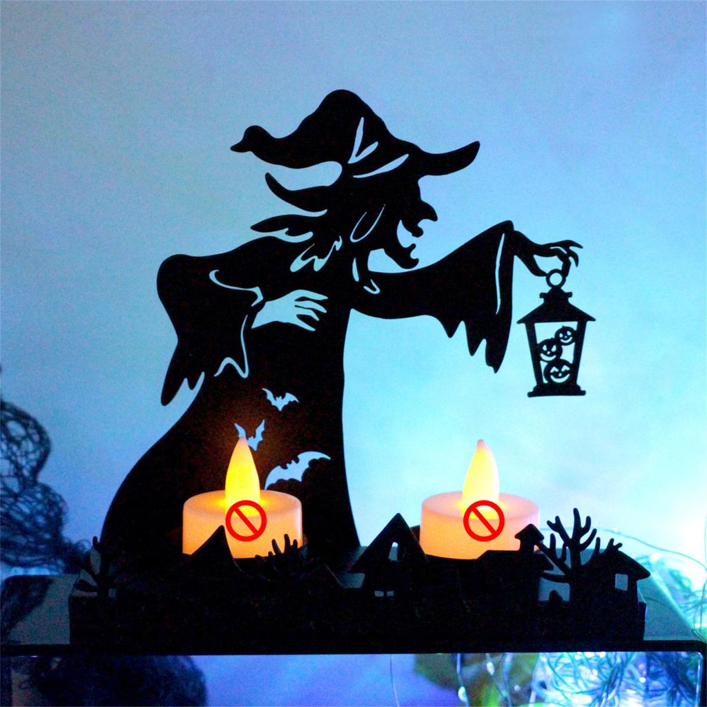 Witch Lamp Candlestick, Interesting Candlestick Ornaments, Horror Halloween Home Iron Candlestick Desktop Decoration