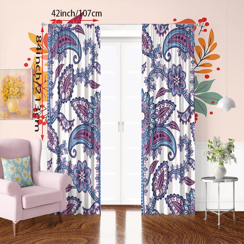 2PCS- Mandala - Printed curtain - Polyester material - suitable for bedrooms, living rooms, study rooms, private Spaces