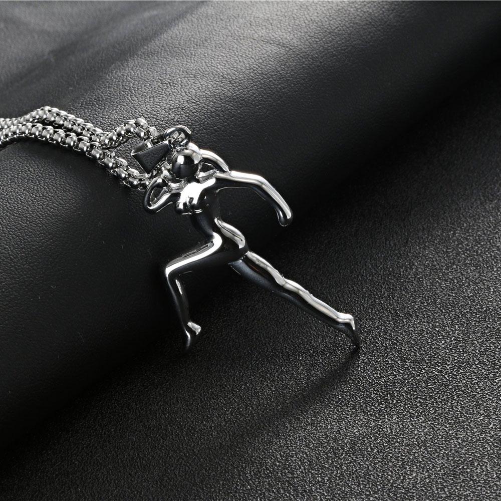 Europejski i Amerykański Tytanowy Stalowy Wisiorek Sportowy Naszyjnik dla Mężczyzn i Kobiet