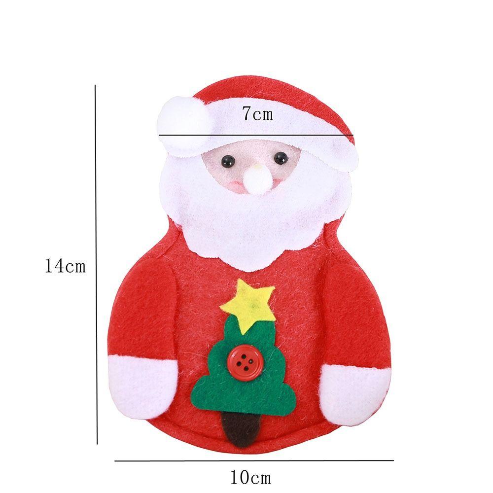 Merry Christmas Knife Fork Cutlery Bag Set Santa Snowman Xmas Tableware Holders Natal New Year Christmas Decorations for Home