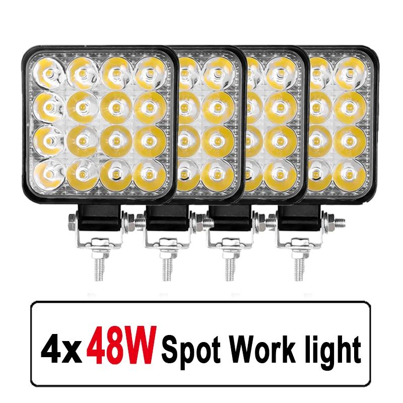 4Pcs Car LED Bar Worklight 48W Offroad Work Light 12V Auto Light Fog Lamp off road 4x4 LED Tractor Spotlight para Truck ATV 4 i