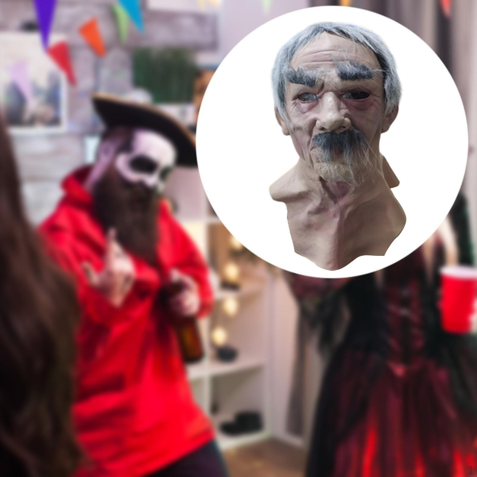 

Реалистичная мужская маска, полнолицевая маска, головной убор, страшный Хэллоуин style G