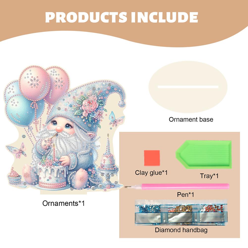 Acrylic Gnome Diamond Painting Tabletop Ornaments Kit Handmade Diamond Painting Desktop Ornaments Kit Bedroom Table Decoration