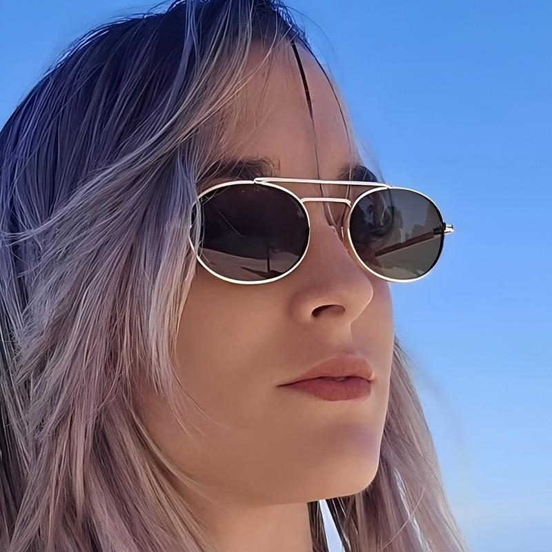 Fashion Women Rimless Cat Eye Sunglasses UV400 Vintage Luxury Brand Design Trendy Oval Shades for Ladies
