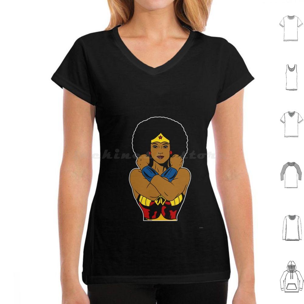 Strong Black Superhero Woman Afro Melanin T Shirt 6xl Cotton Cool Tee African American Africa Afro American Superhero Black