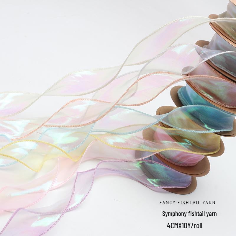 Irisierendes Fischschwanz-Seidengarnband für Geschenk und Bouquet DIY