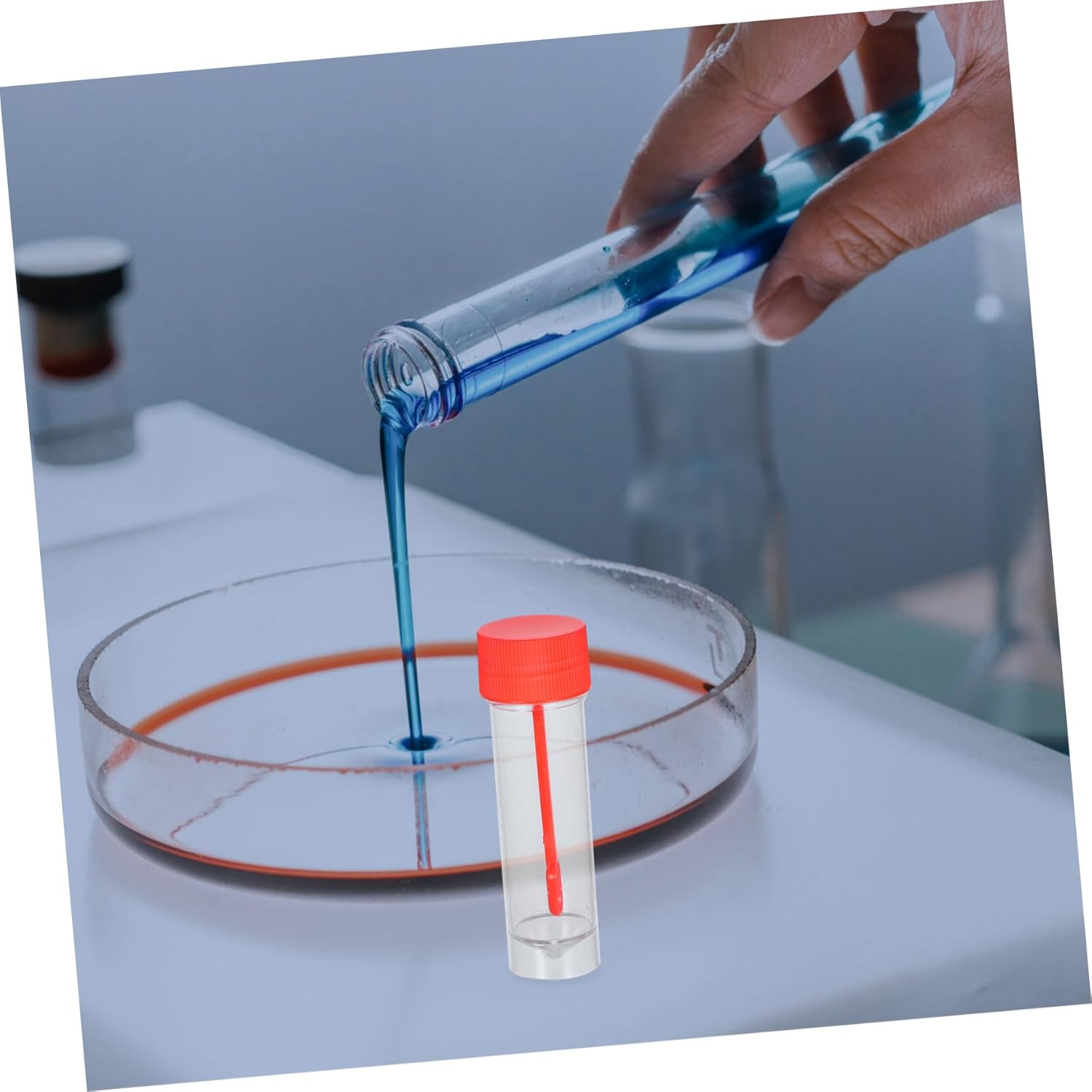 

20 шт. Контейнеры для образцов с крышками Контейнеры для образцов кала для анализа стула Одноразовые стаканчики для анализов для лабораторного использования