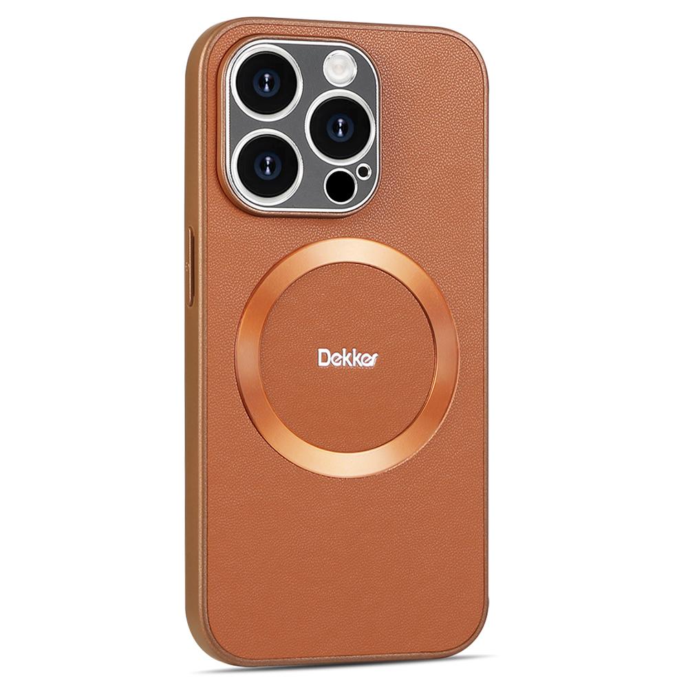 

DEKKER For iPhone 15 Pro Back Cover Compatible with MagSafe PU+TPU Phone Case B