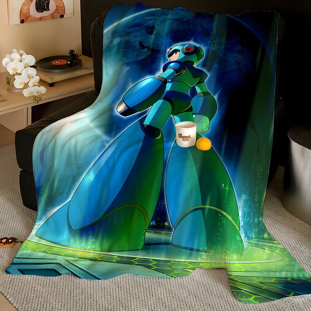 Game M-Mega M-Man Throw Flannel Blanket, Soft Warm, Durable & Washable cute Cool