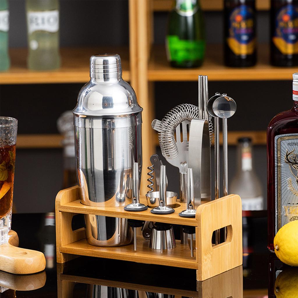 13 Piece Stainless Steel Cocktail Shaker Set,Bar Tool Kit for Home and Party