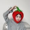 Super Soft Tomato Shape Plush Hat Fluffy Cosplay Hat Winter Headwear Warm Earflap Cap  Adult Kids