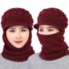 Middle-Aged & Elderly Women's Winter Wool Hat with Warm Velvet, Versatile Knitted Scarf & Hat Combo