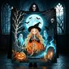 Themed Flannel Blanket Suitable for All- Cozy Bedspread with Witch, Bat & Pumpkin Patterns - Soft Warm Bedspread for Sofa, Camping, Travel - Contempor