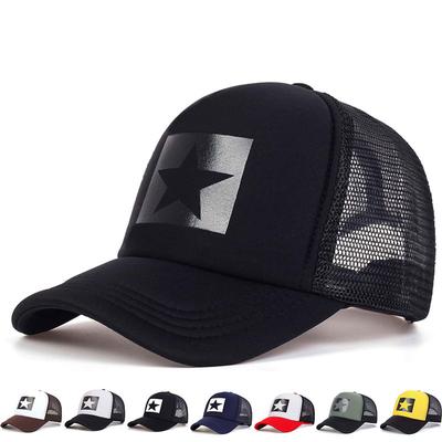 Menn stjernetrykk baseballcaps Utendørs pustende mesh damelue Fritid solbeskyttelse netthetter Fiskehatter Truckerhatt