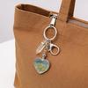 Long Time Use Natural Stone Heart Shaped Photo Frame Keychain Resistant Wear Tear Ideal Meaningful Carry Item Gift