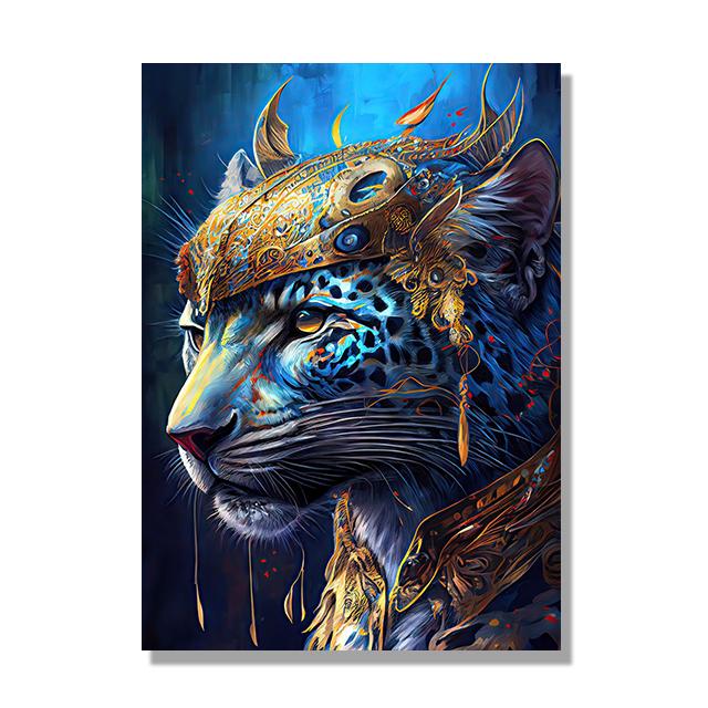 Animale În Junglă Leu Leopard Maimuță Poster Colorat Și Print Mural Living Pânză Picturi Decorative Moderne Clasice