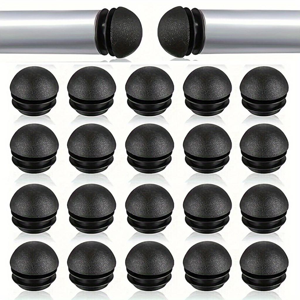 20 Pieces Of Black Circular Plastic Plug Chair Leg Covers For Furniture Tables And Chairs, Pipe Plug Covers