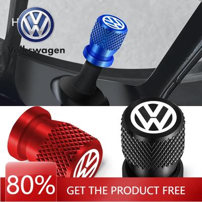Pour VOLKSWAGEN VW 4 Pièces Bouchons de Valve de Pneu de Voiture Bouchons de Valve d'Air de Tige de Roue en Aluminium Pour Volkswagen GOLF MK6 Polo Tiguan VW GTI CADDY