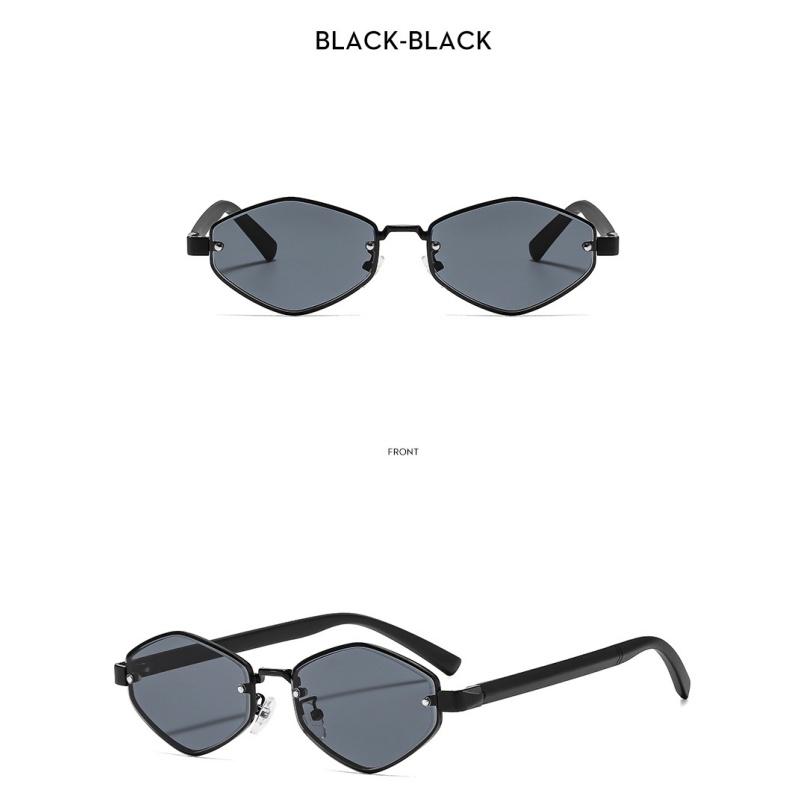 Women's sunglasses, men's and women's retro polygonal metal sunglasses