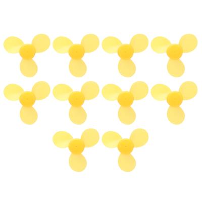 10Pcs Toy Propeller ABS Plastic 3 Blades Fan DIY Toy Model Accessories Yellow 743Y2A